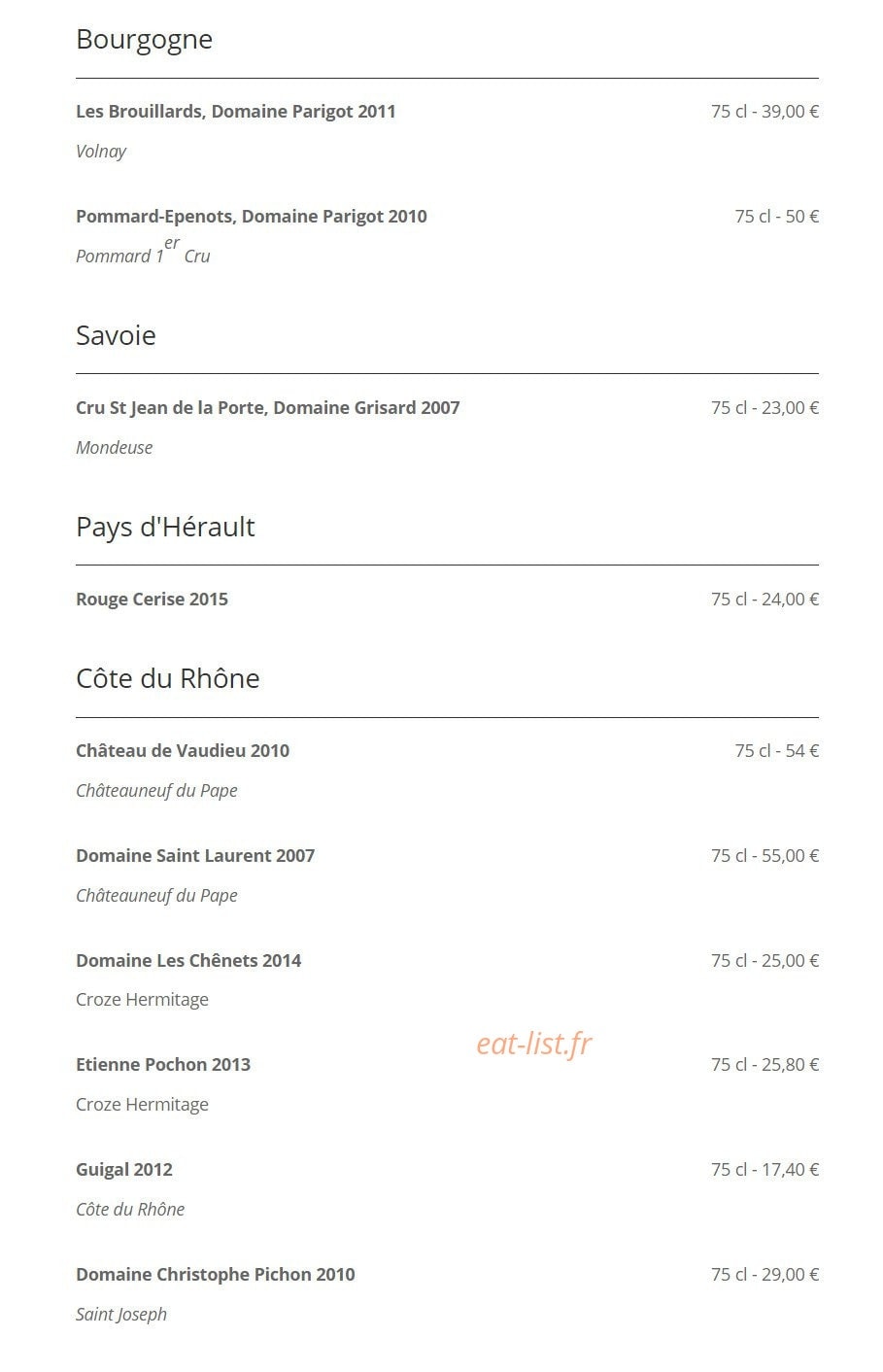 Le Gratin Dauphinois — carte page 11