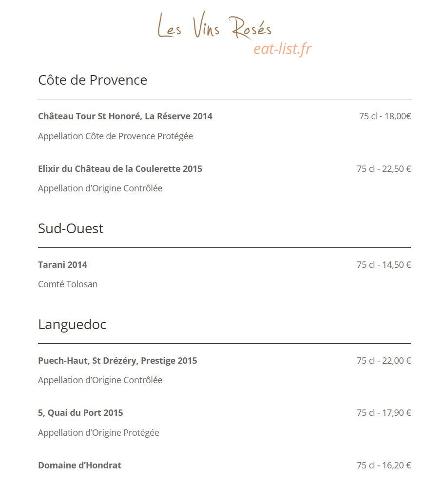 Le Gratin Dauphinois — carte page 9