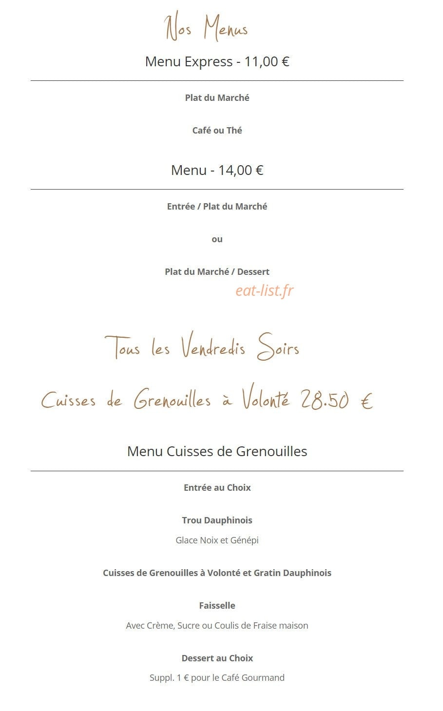 Le Gratin Dauphinois — carte page 4