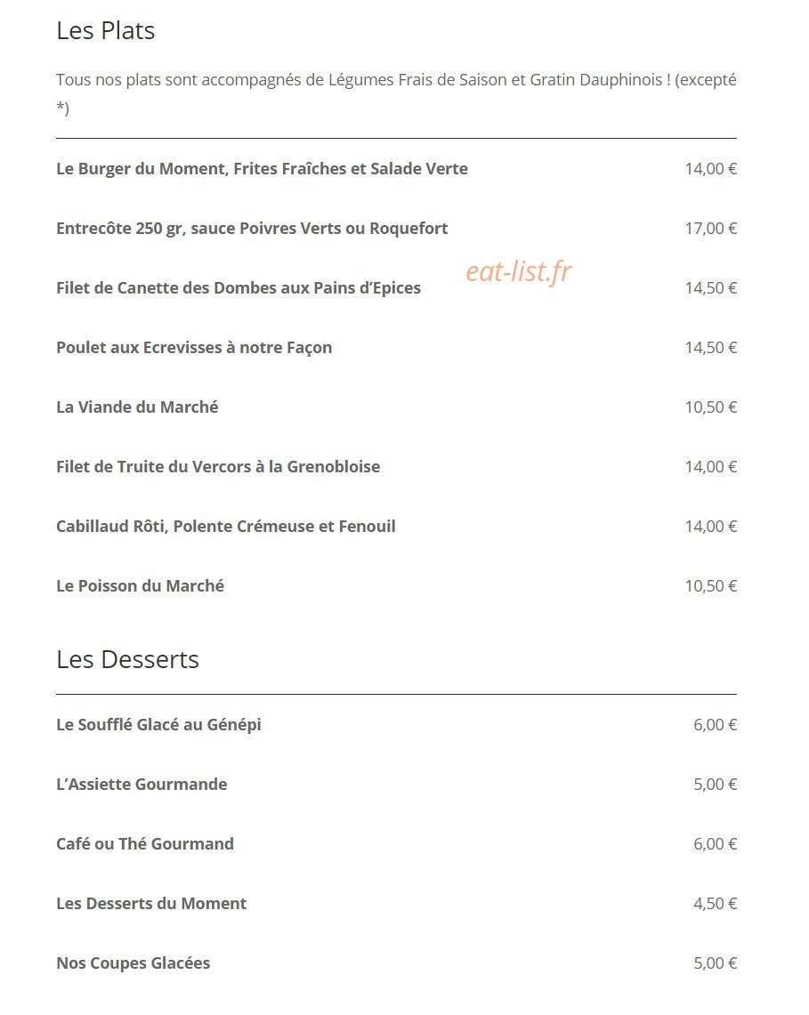 Le Gratin Dauphinois — carte page 3