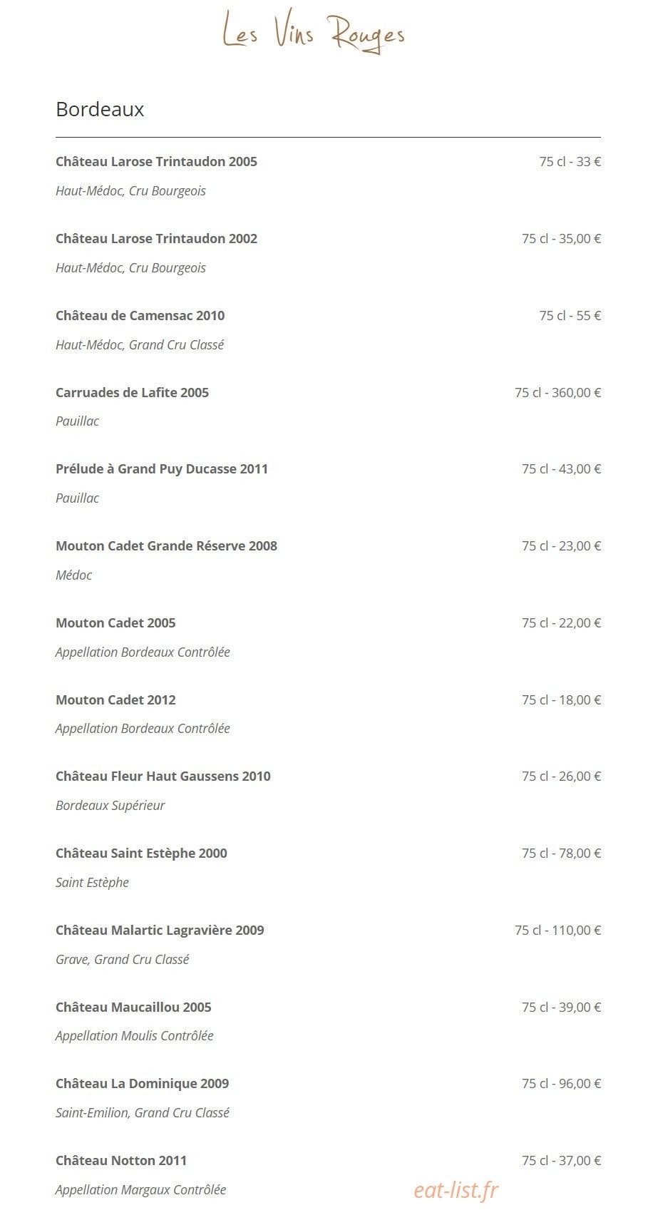 Le Gratin Dauphinois — carte page 10