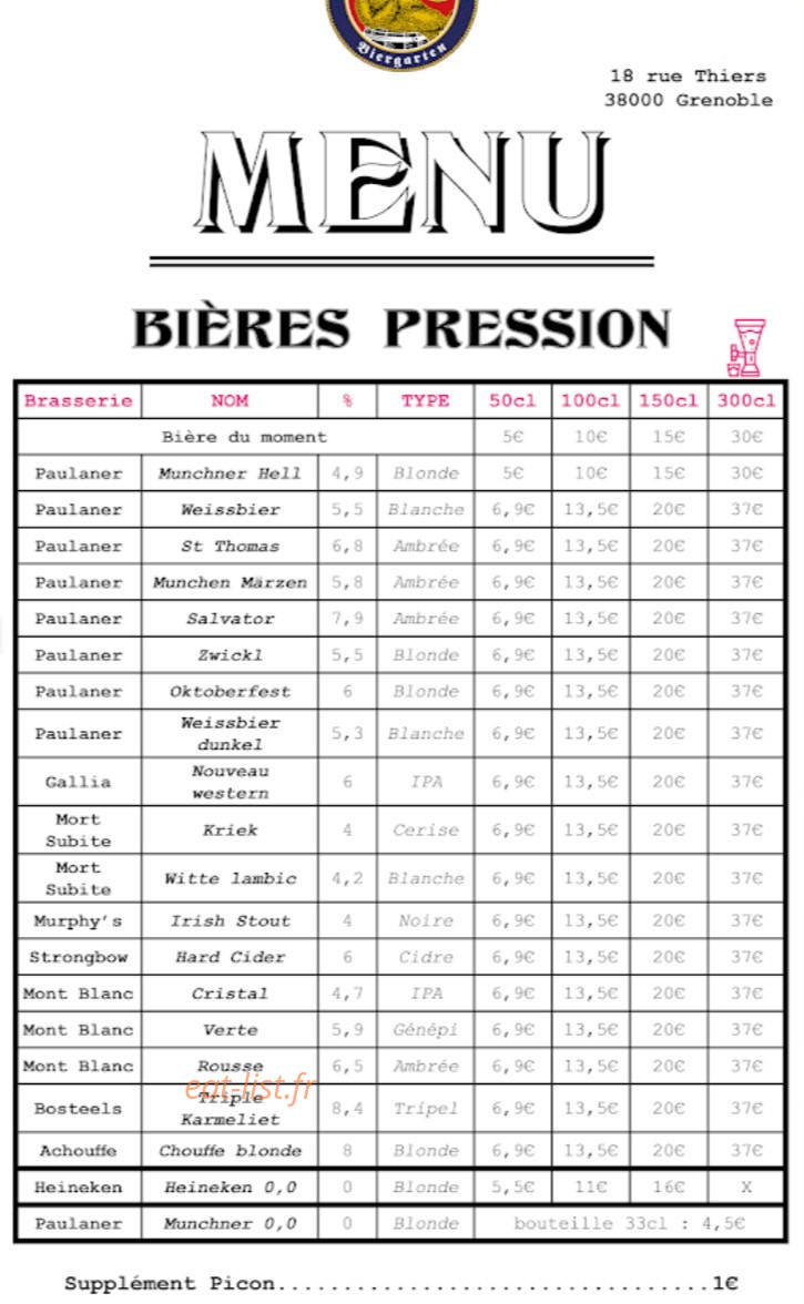 Le Jardin Biergarten — carte page 4