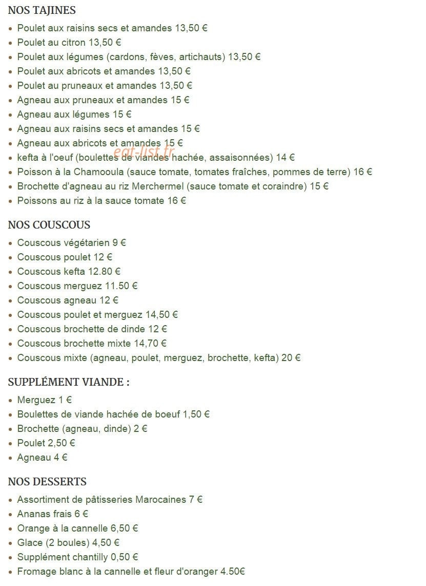 Le marrakech — carte page 3