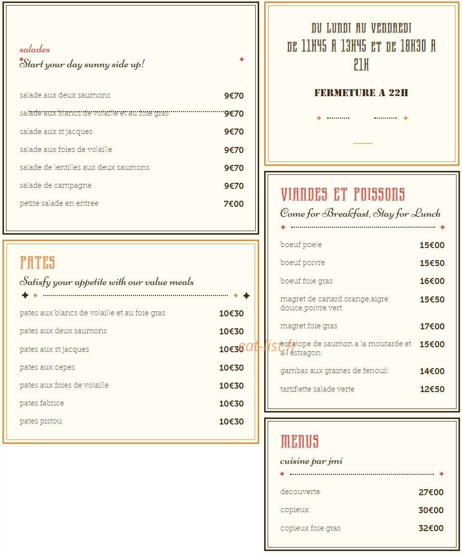 Le petit bouche — carte page 1