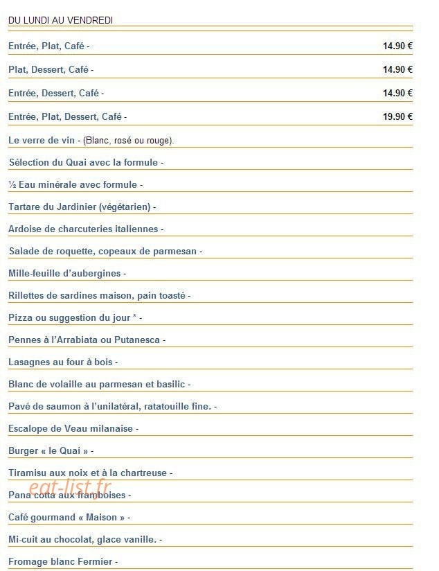 Le Quai — carte page 11