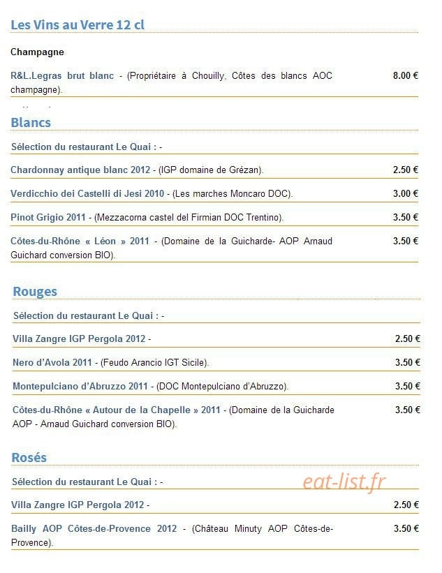 Le Quai — carte page 12