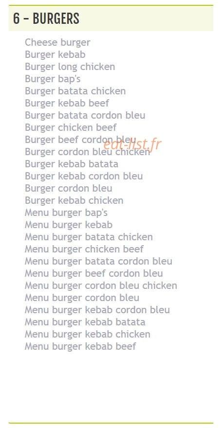Le Tacos de Grenoble — carte page 6
