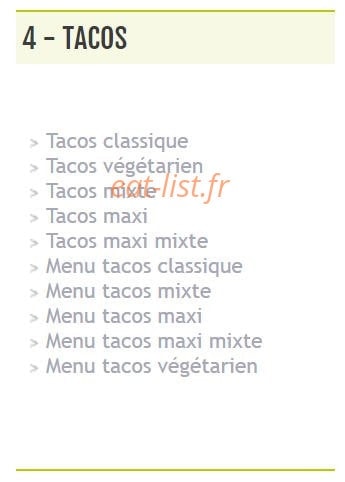 Le Tacos de Grenoble — carte page 4