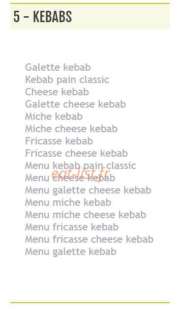 Le Tacos de Grenoble — carte page 5