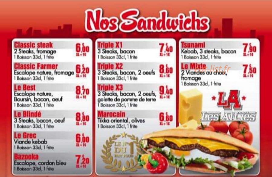 Le Tacos Des Alliés — carte page 2