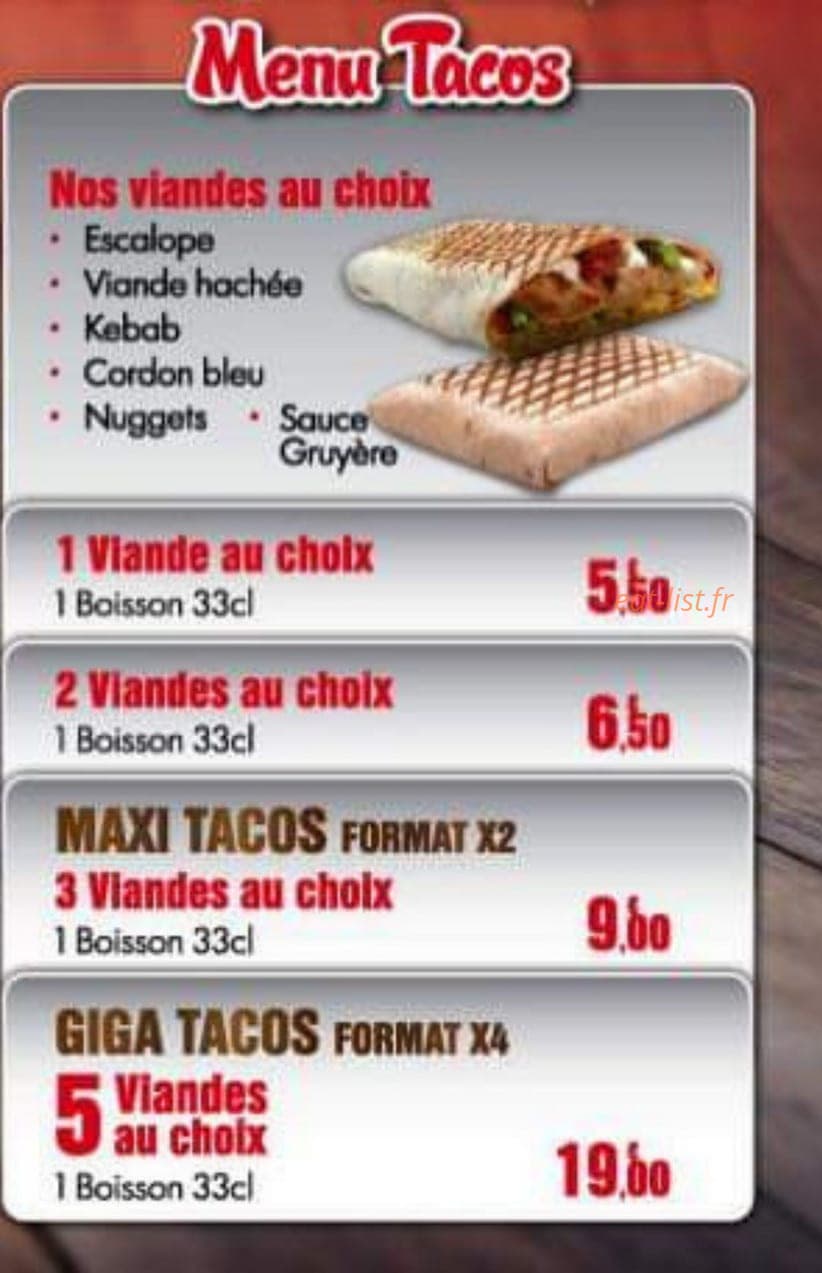 Le Tacos Des Alliés — carte page 3