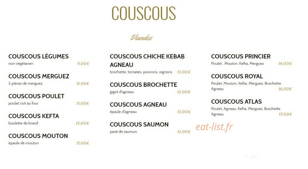 Le Tajine de l'Atlas — carte page 3