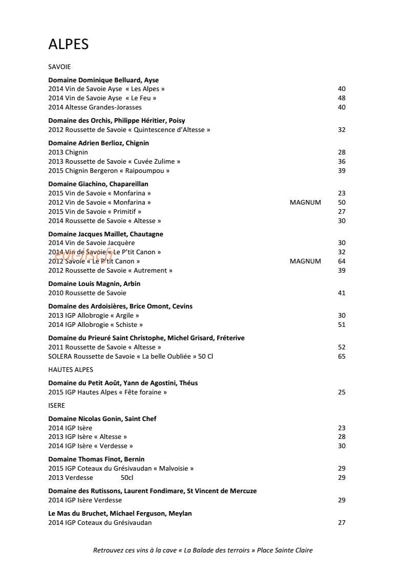 Le Zinc — carte page 9