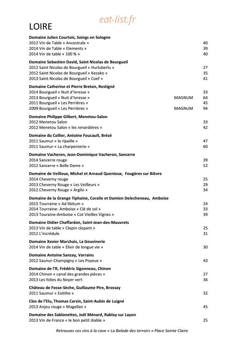 Le Zinc — carte page 12