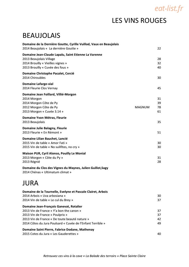 Le Zinc — carte page 10