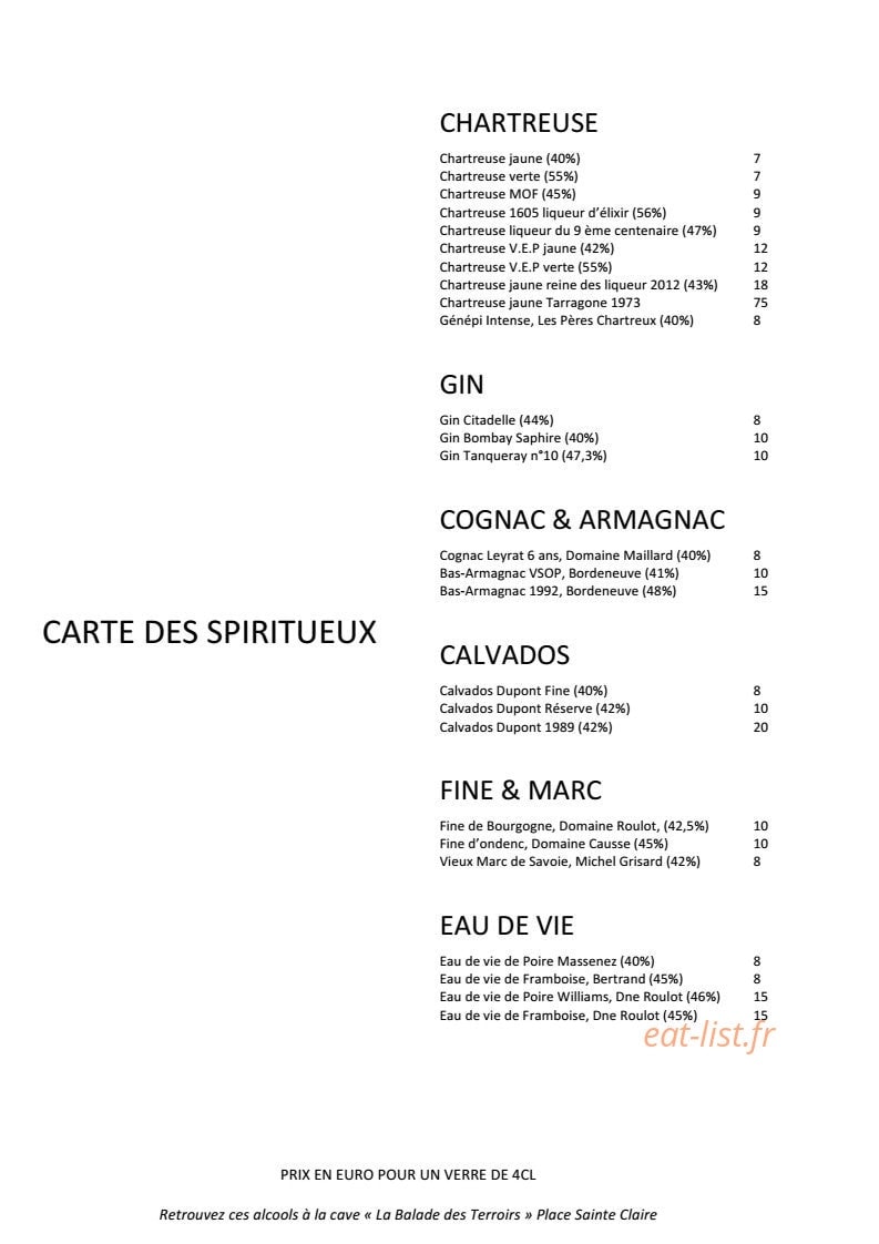 Le Zinc — carte page 17
