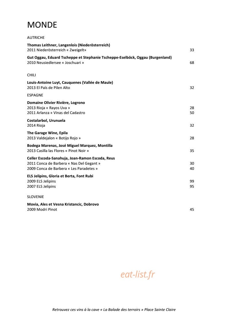 Le Zinc — carte page 14