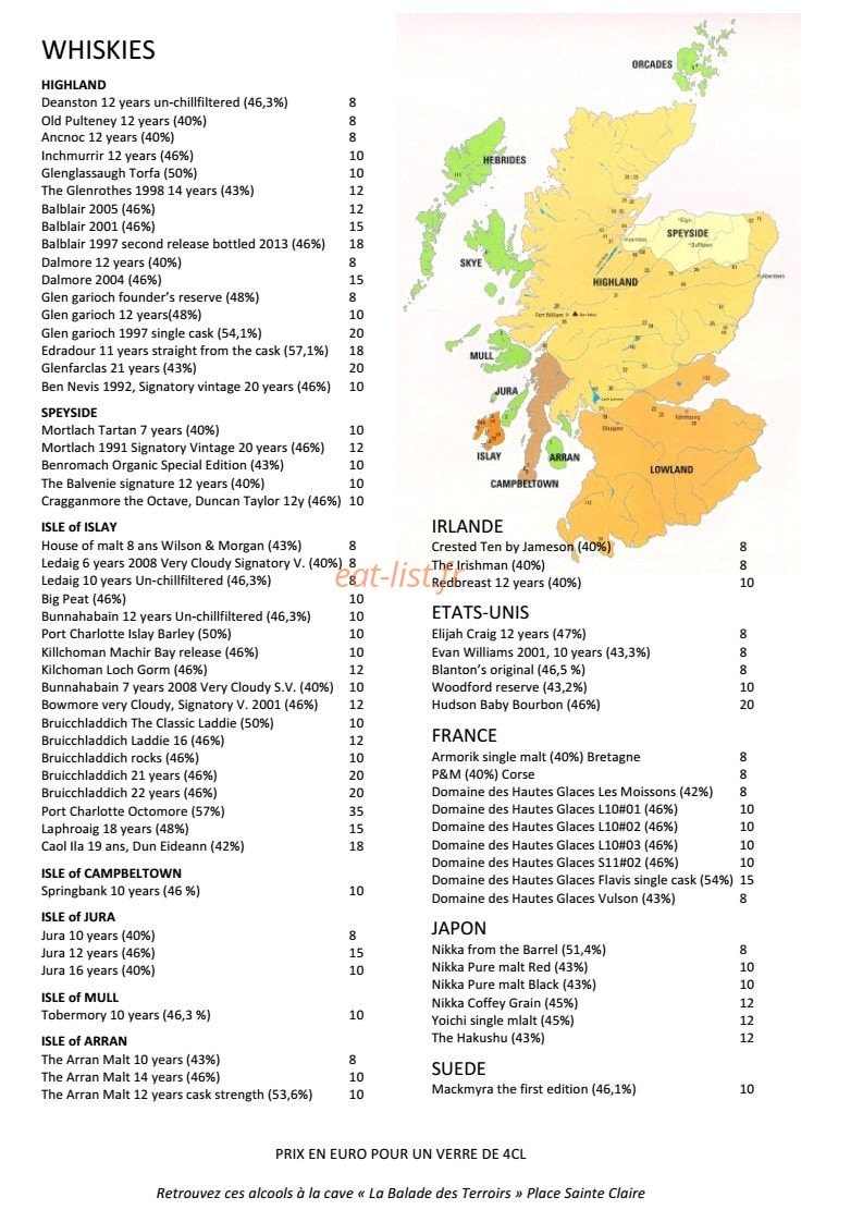 Le Zinc — carte page 15
