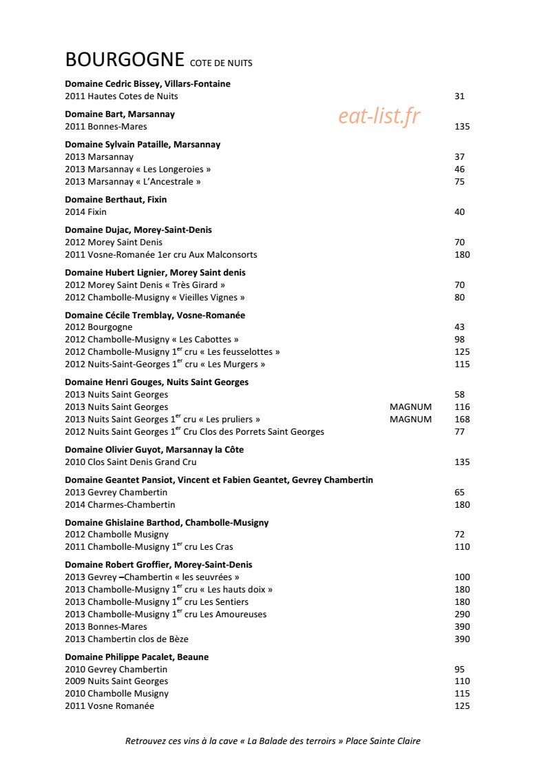 Le Zinc — carte page 11