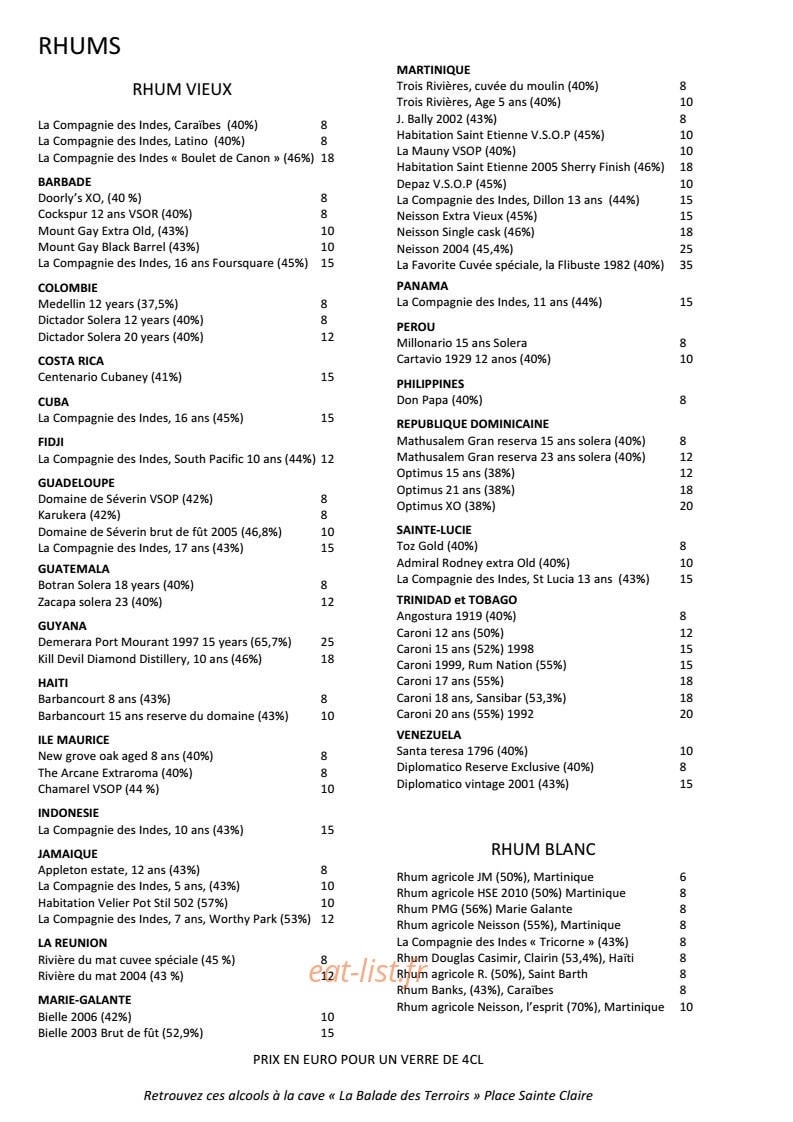Le Zinc — carte page 16