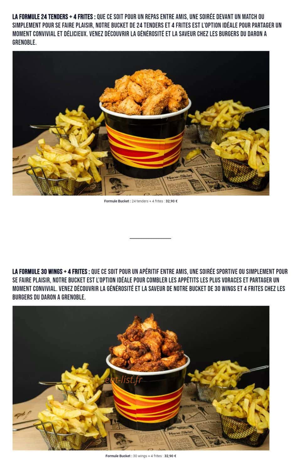 Les Burgers du Daron — carte page 8
