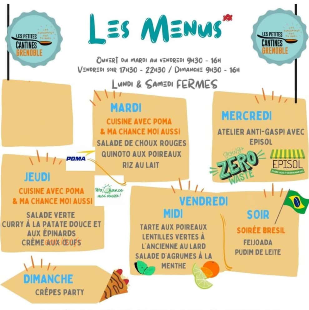 Les Petites Cantines Grenoble — carte page 1