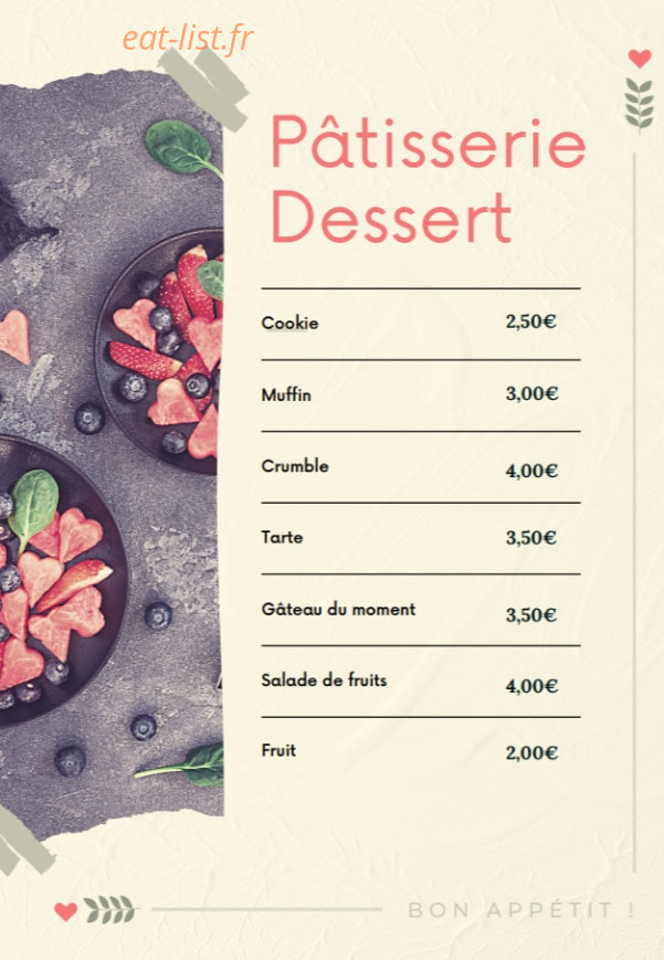 Les Petits Plaisirs — carte page 7