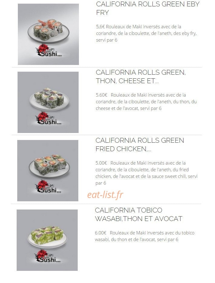 Little Sushi — carte page 12