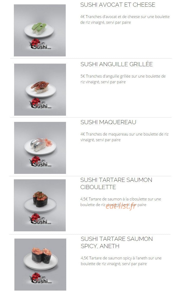 Little Sushi — carte page 8