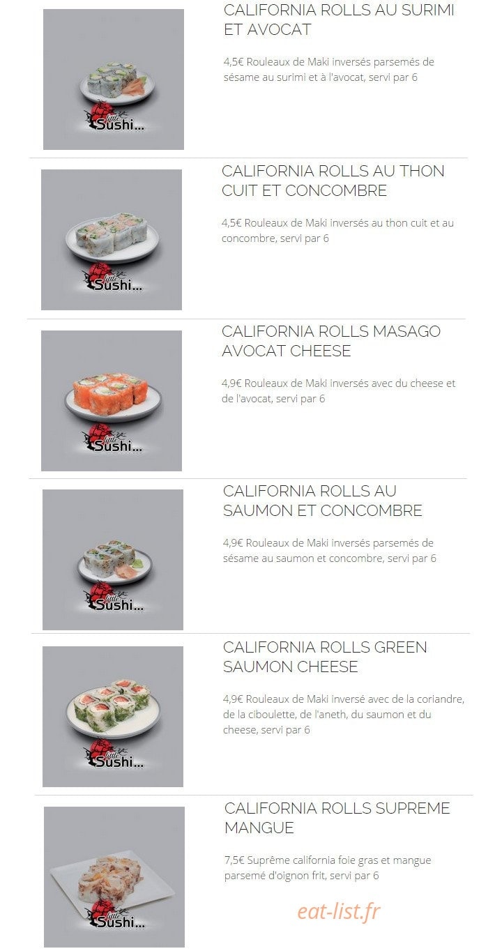 Little Sushi — carte page 10