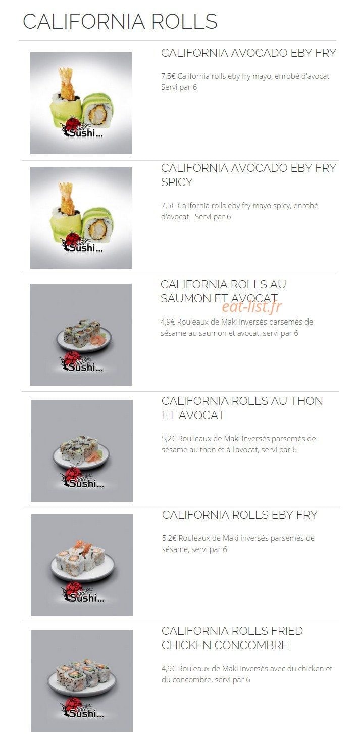 Little Sushi — carte page 9