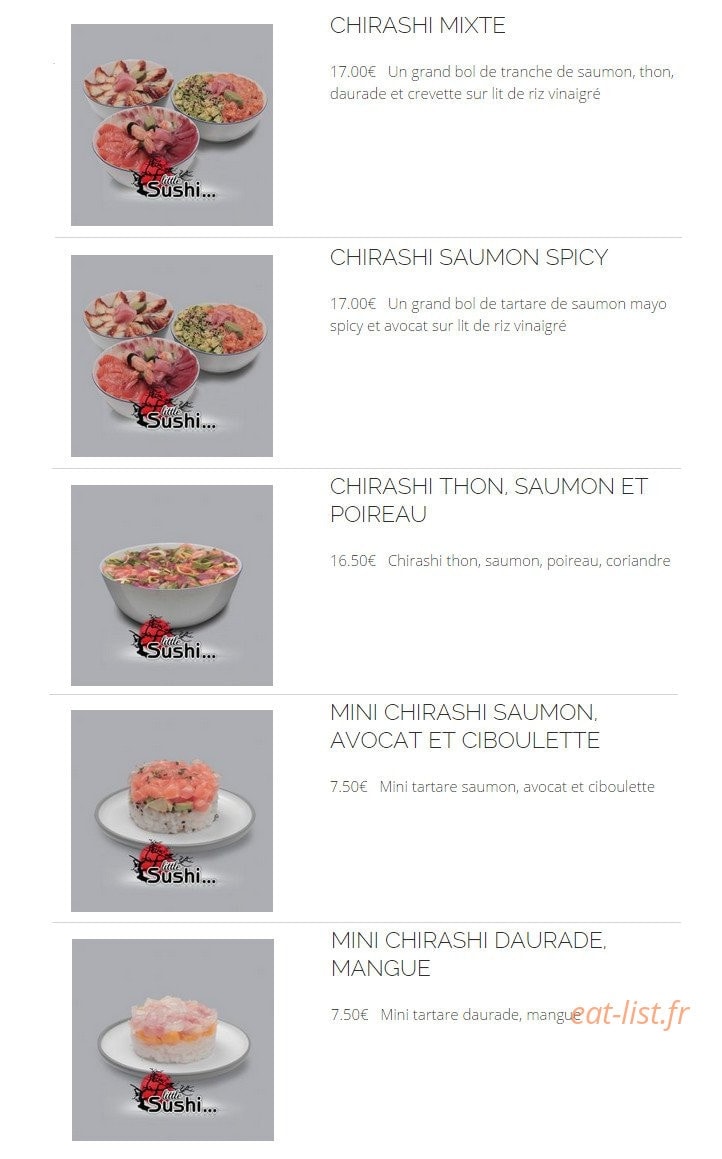 Little Sushi — carte page 21