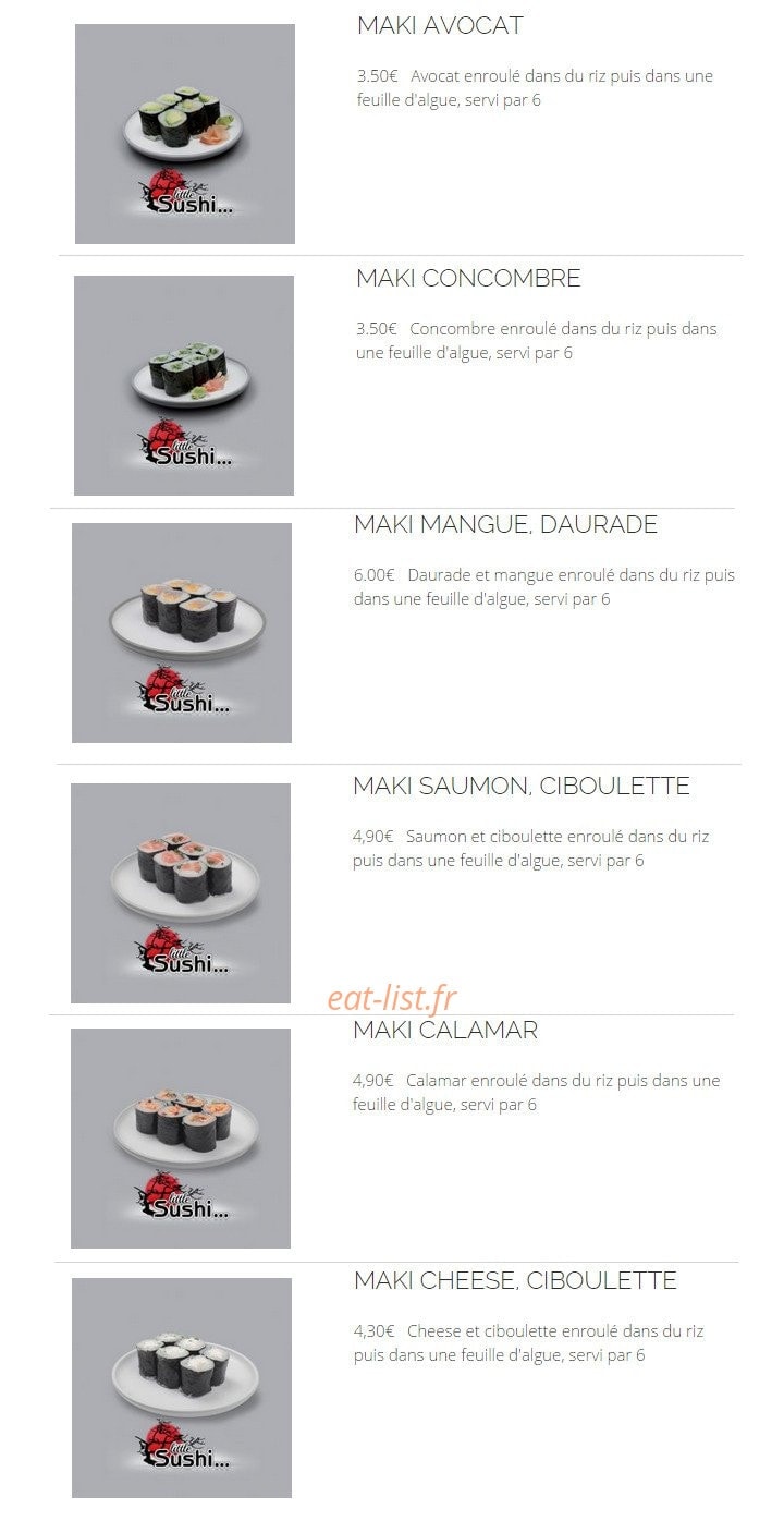 Little Sushi — carte page 14