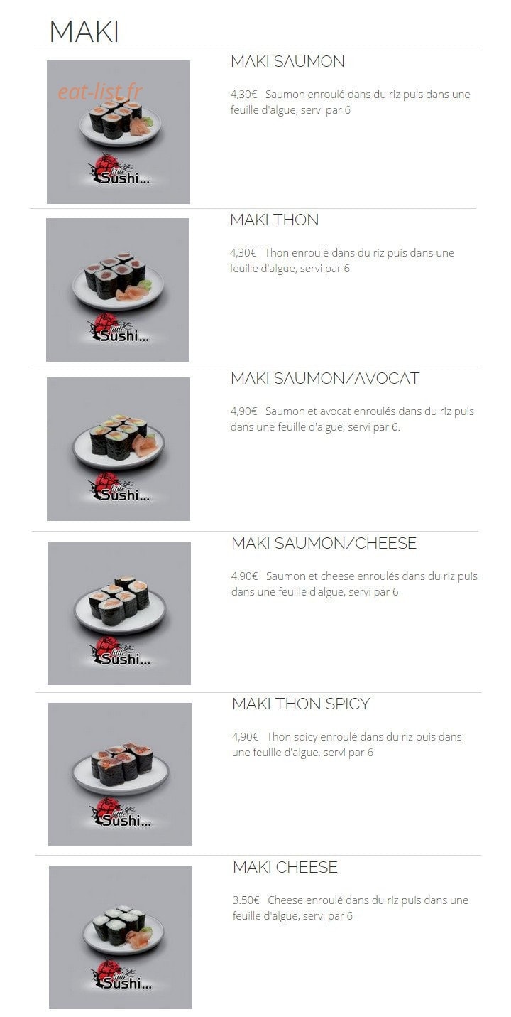 Little Sushi — carte page 13