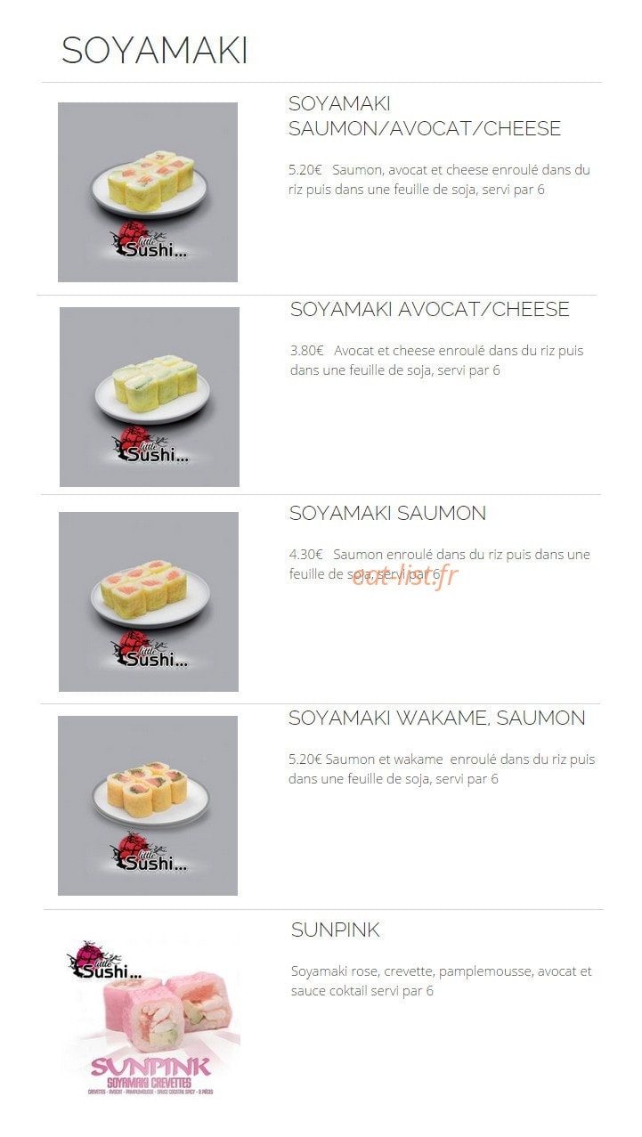 Little Sushi — carte page 15