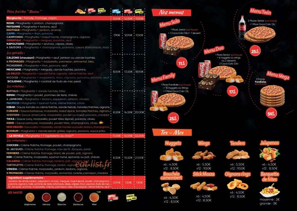 Maes'Pizza — carte page 2