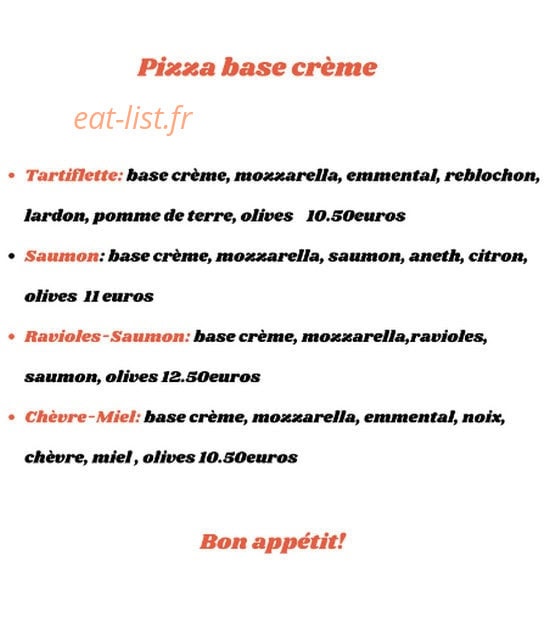 Minute Pizza — carte page 2