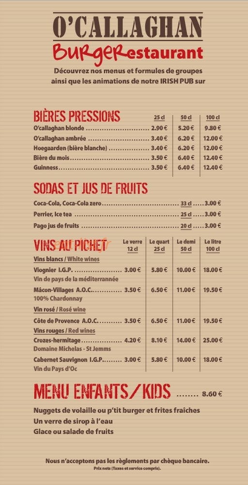 O'Callaghan — carte page 1
