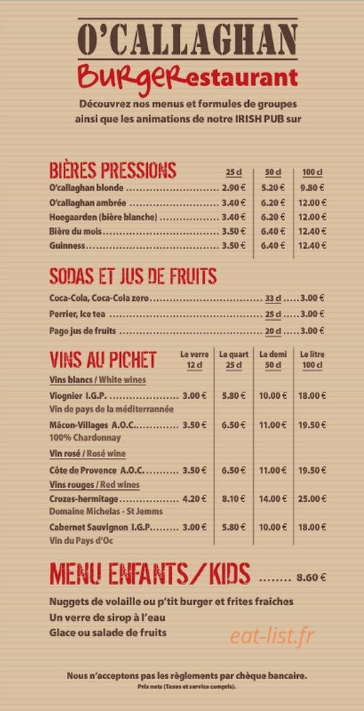 O'Callaghan — carte page 1