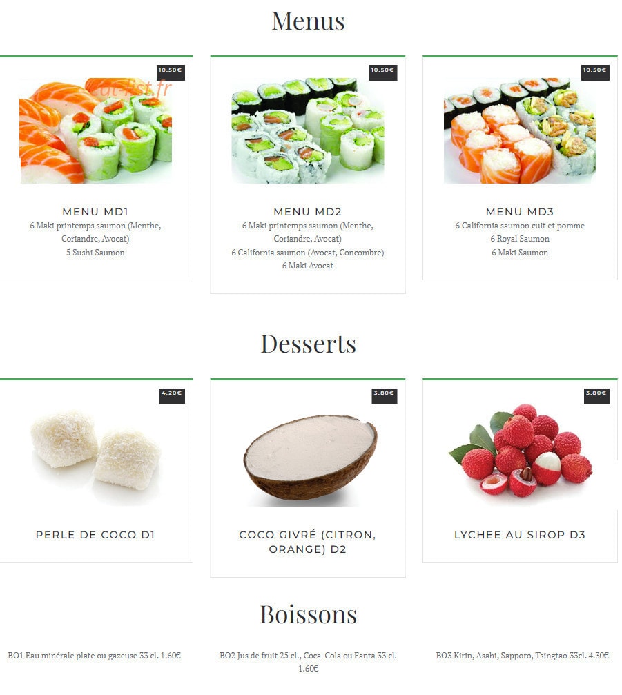O wasabi — carte page 6