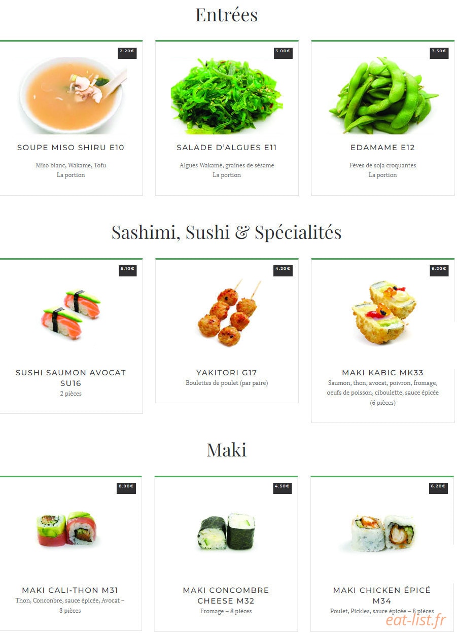O wasabi — carte page 3