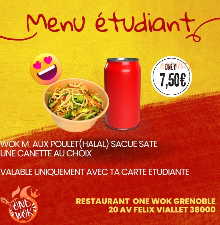 One Wok — carte page 1