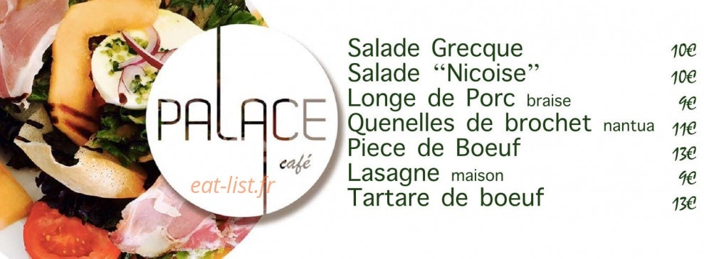 Palace Café — carte page 1