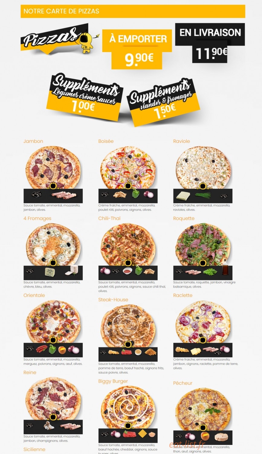 Pizza 51 — carte page 1