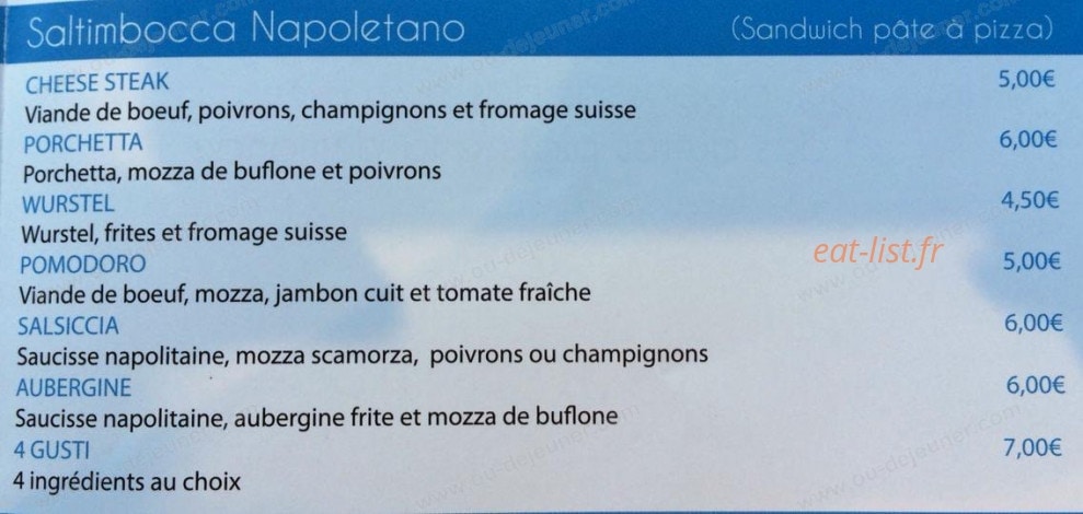 Pizzeria Bombolone — carte page 2