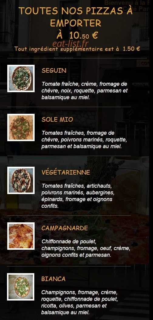 Pizzeria Côté Parc — carte page 4