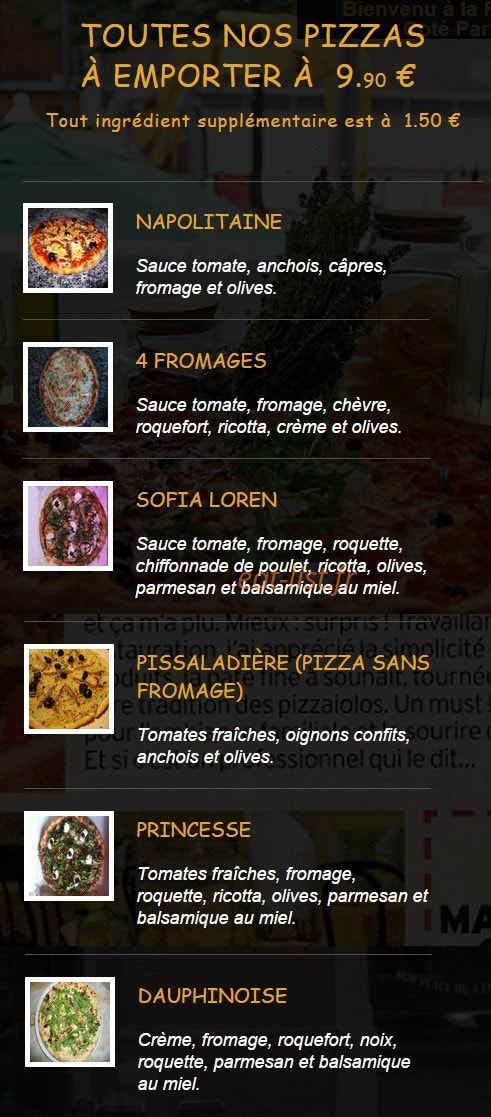 Pizzeria Côté Parc — carte page 3
