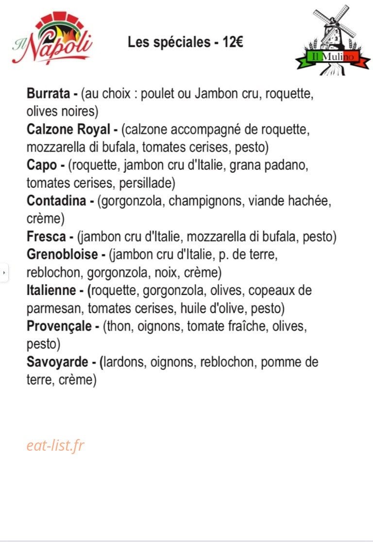 Pizzeria il Napoli — carte page 1