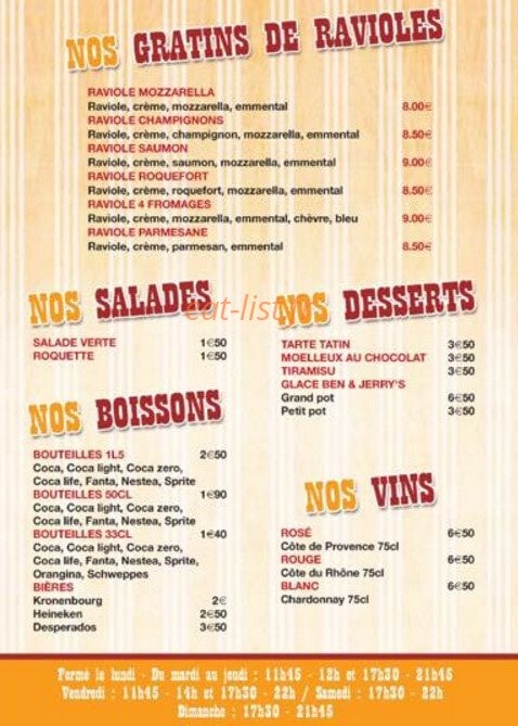 Plaza pizza — carte page 4