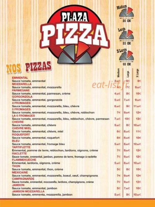 Plaza pizza — carte page 2